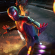 Miles trying to stop a fight between Roxxon soldiers and members of the Underground.